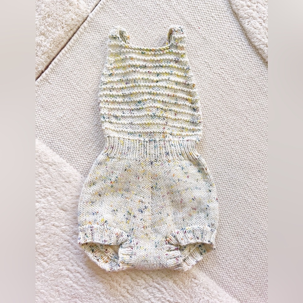 EUC Misha & Puff OG Confetti Cake 2017 Sugar Maple Sunsuit Romper Wool 12-18m